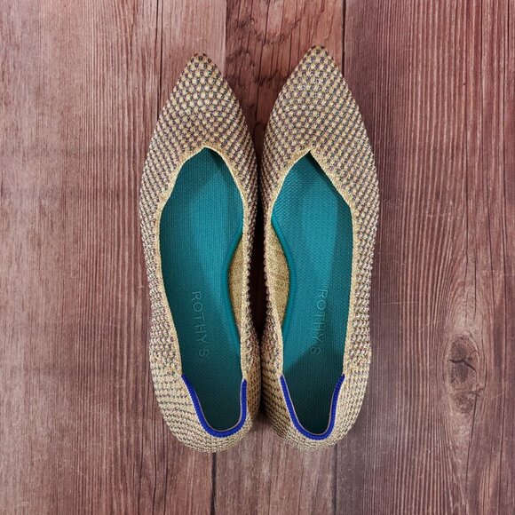 Rothys The Point Womens Size 9.5 Multi Metallic Knit Flats Shoes Retired - Picture 8 of 15